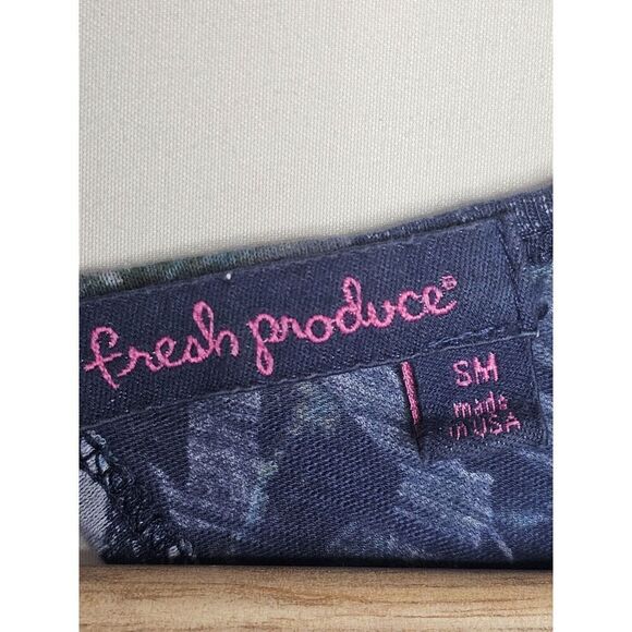 Fresh Produce Vintage Blue Tropical Floral Sleevess Midi Dress Size Small - Picture 2 of 9